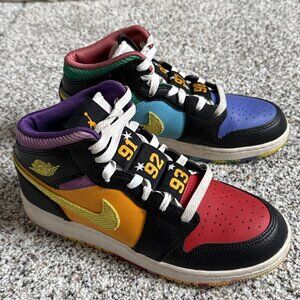 Nike Air Jordan 1 Mid SS GS Six Championships FD1317-007 Sneakers Shoes Size 5.5